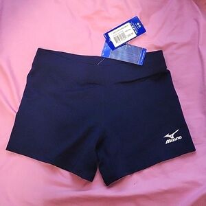NWT Navy Blue Mizuno Spandex Athletic Shorts Size Medium